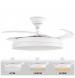 Ventilador de techo Microsonic 4 Aspas Retráctil Blanco
