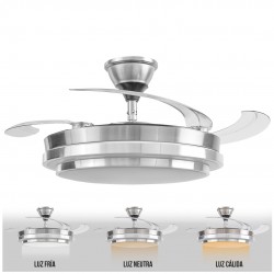 Ventilador de techo Microsonic 4 Aspas Retráctil Plateado